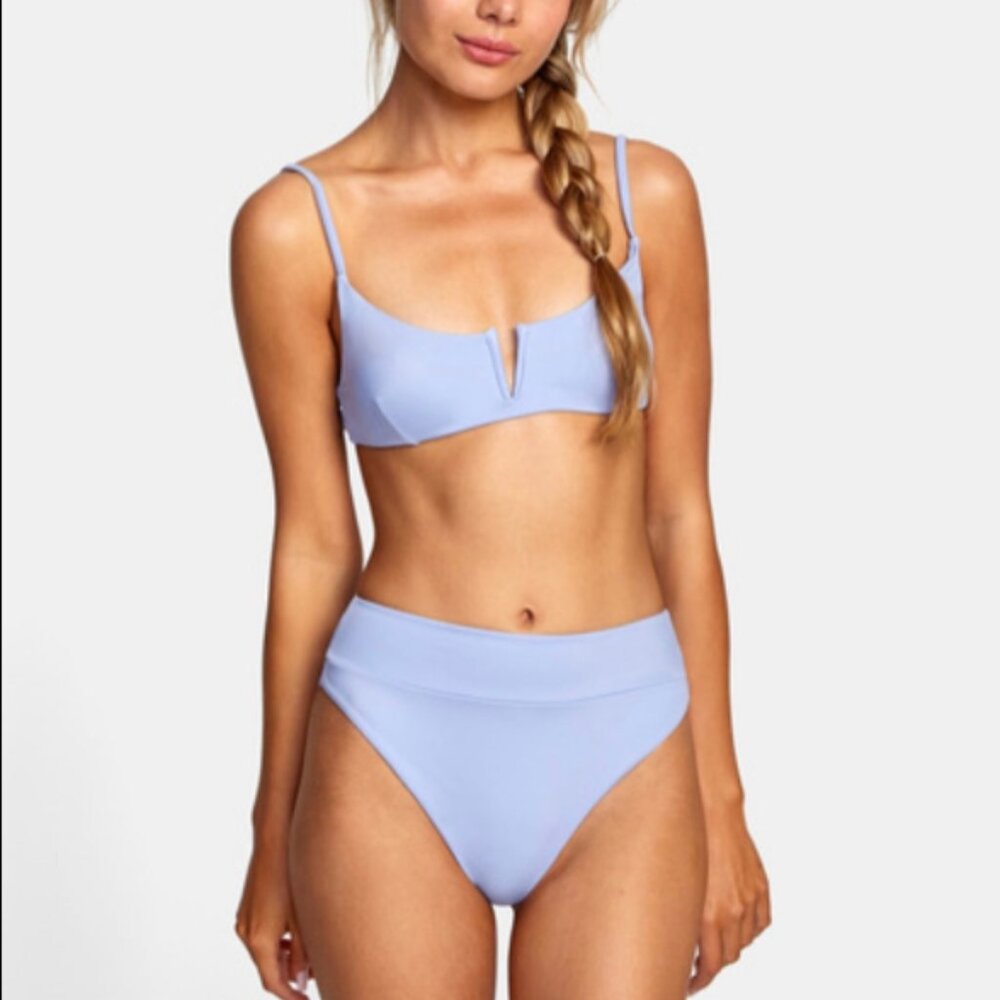 RVCA Solid high rise cheeky bikini bottom